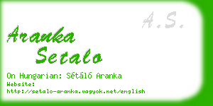 aranka setalo business card