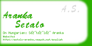 aranka setalo business card